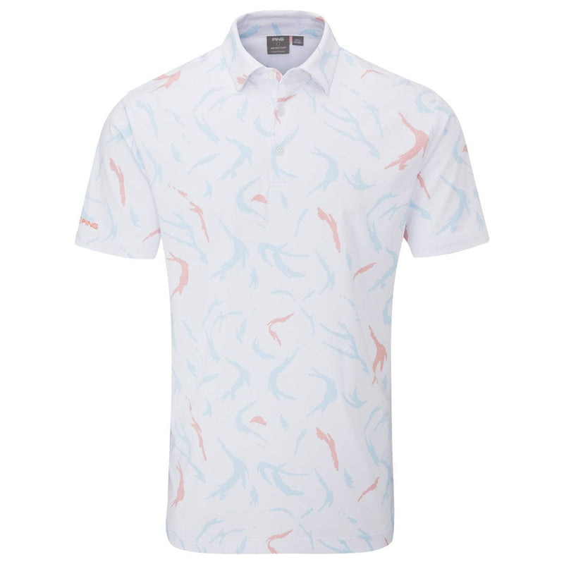 Ping Ephron Polo Shirt - White/Wild Salmon Multi