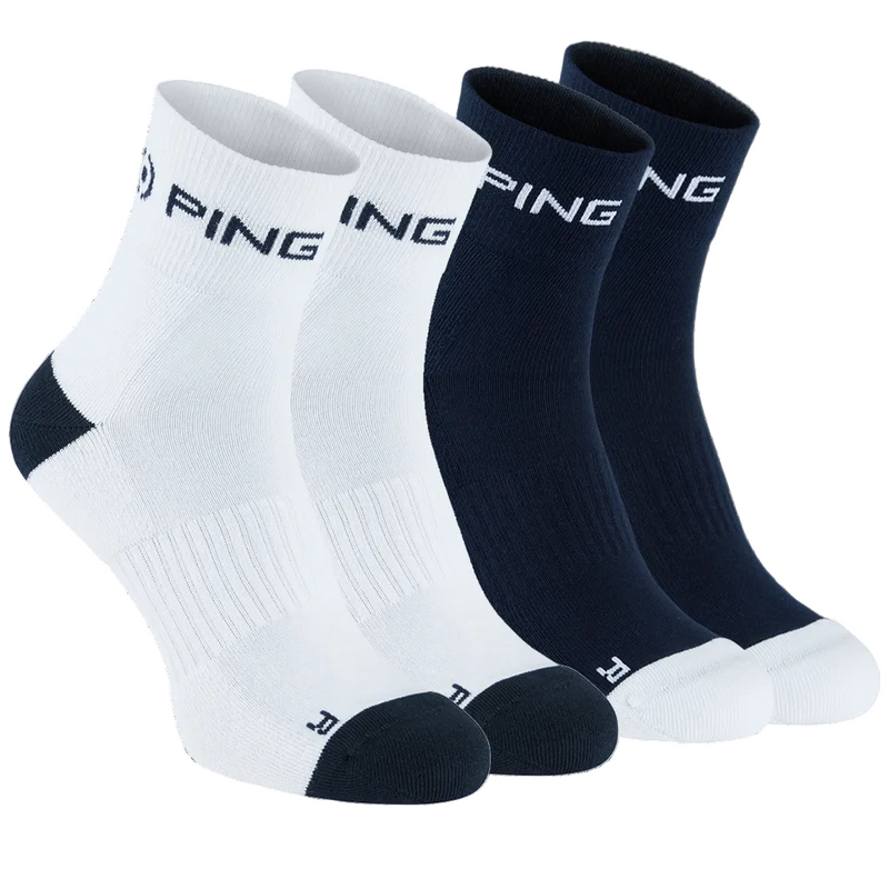Ping Performance Quarter Sock (Two Pack) - Navy/White