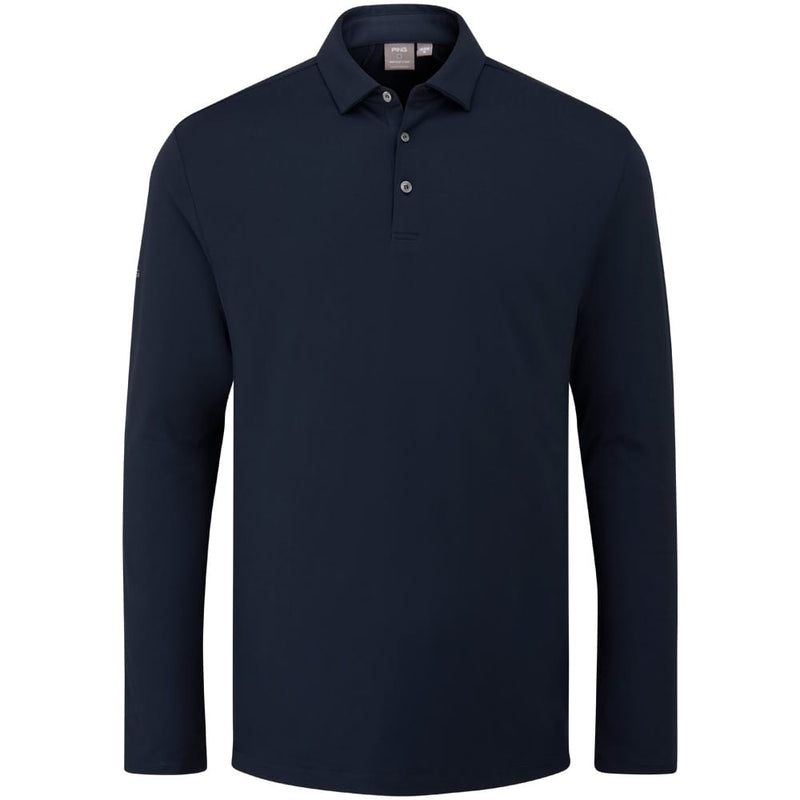 Ping Demitri Long Sleeve Polo Shirt - Navy