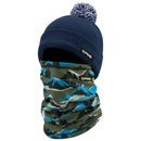 Ping Winter Gift Set - Bobble Beanie & Reversible Neck Warmer - Oxford Blue