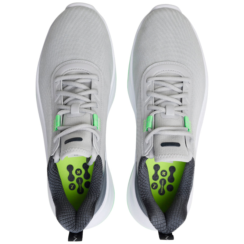 Puma Fusion Crush Sport Spikeless Waterproof Shoes - Ash Gray/Strong Gray/Fluro Green Pes