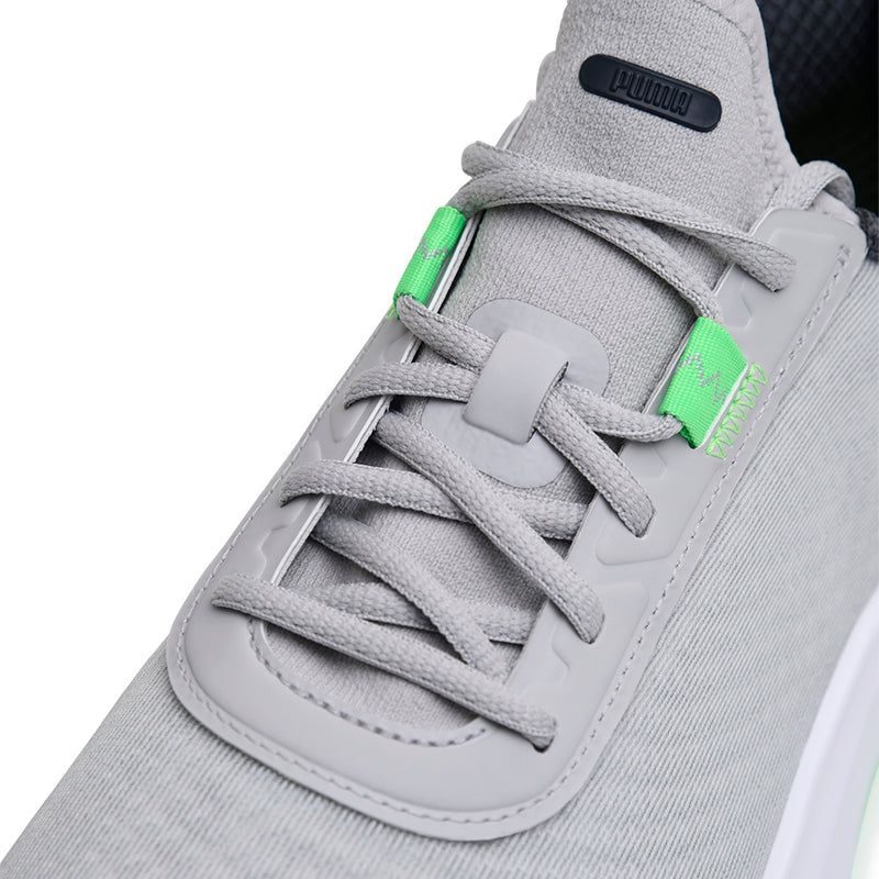 Puma Fusion Crush Sport Spikeless Waterproof Shoes - Ash Gray/Strong Gray/Fluro Green Pes
