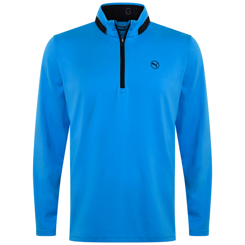 Puma Lightweight 1/4 Zip Pullover - Aqua Blue/Black