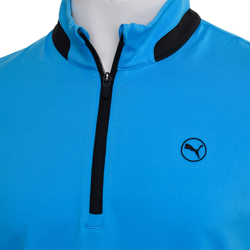 Puma Lightweight 1/4 Zip Pullover - Aqua Blue/Black