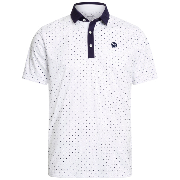 Puma Pure Geo Polo Shirt - White Glow/Deep Navy