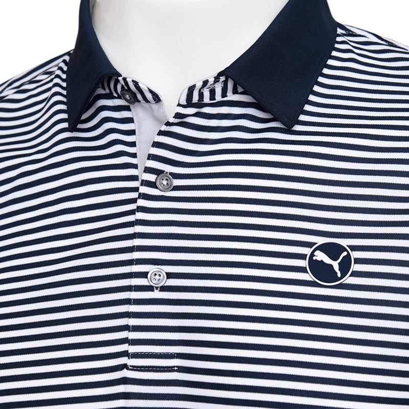 Puma Pure Stripe Polo Shirt - Deep Navy/White Glow