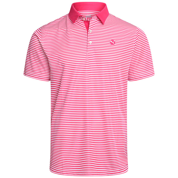 Puma Pure Stripe Polo - Aqua Blue/Garnet Rose