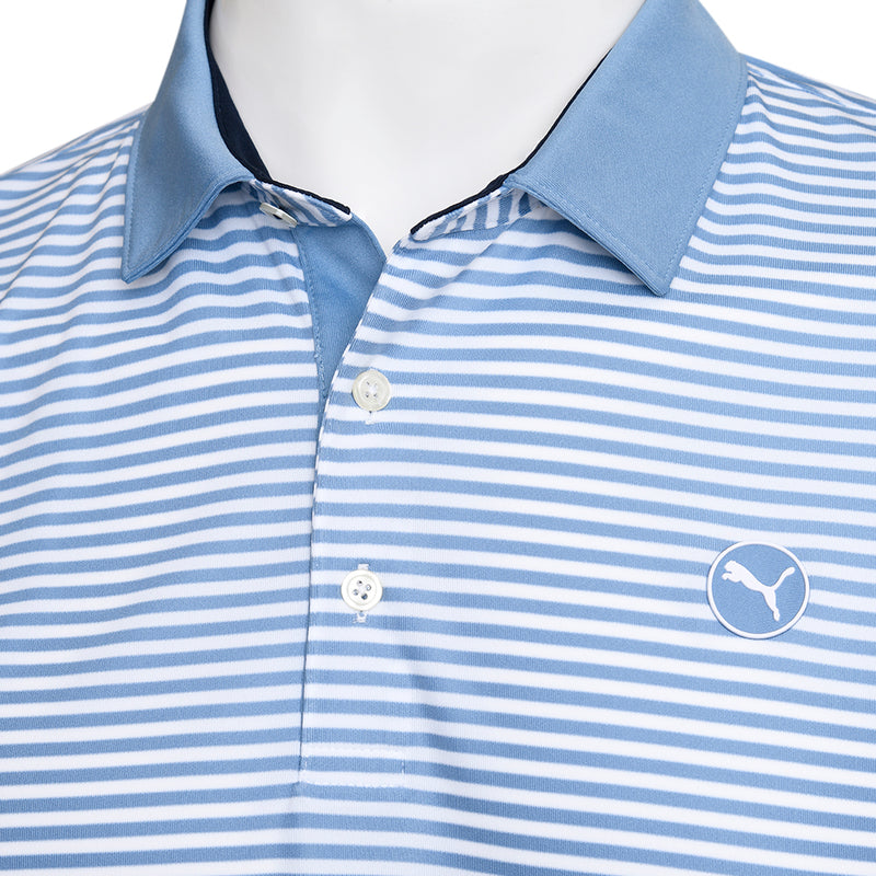 Puma Pure Stripe Polo Shirt - Zen Blue/White Glow