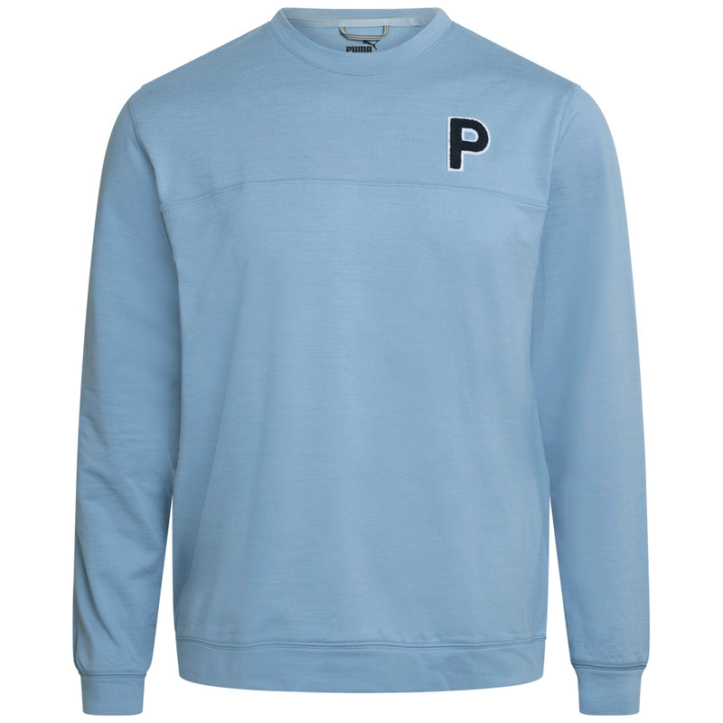 Puma Cloudspun Patch Crewneck Sweater - Zen Blue Heather