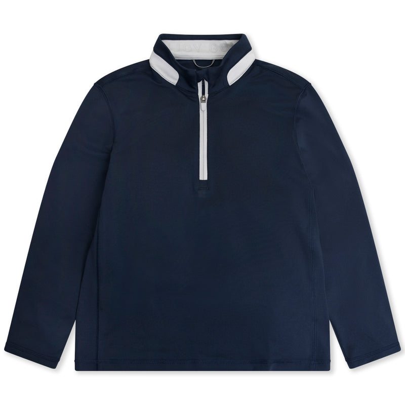 Puma Boys Lightweight 1/4 Zip Pullover - Deep Navy/Ash Gray