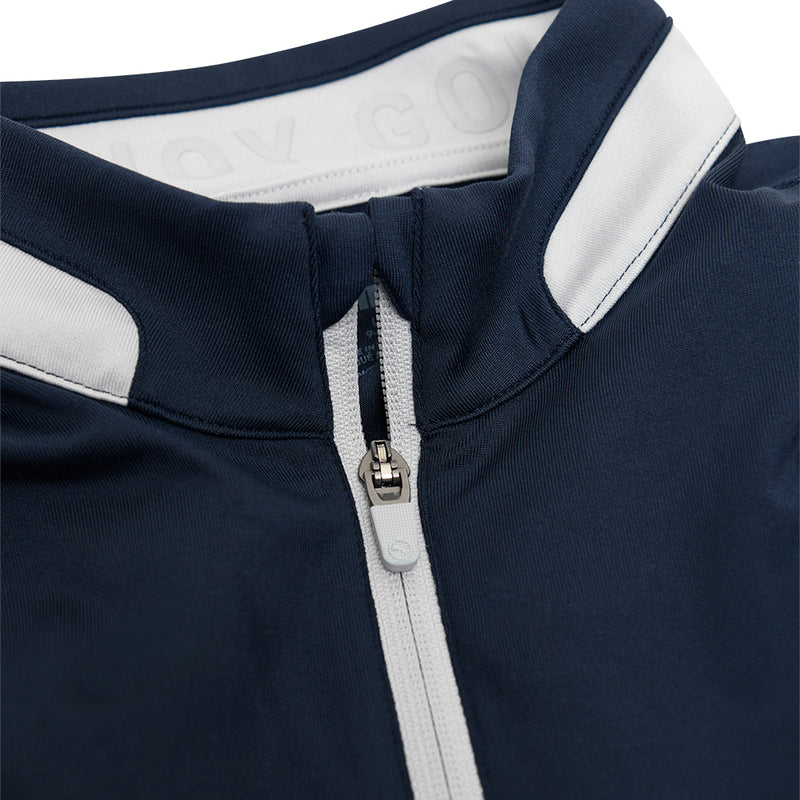 Puma Boys Lightweight 1/4 Zip Pullover - Deep Navy/Ash Gray