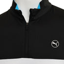 Puma Pure Colorblock 1/4 Zip Pullover - Black/Aqua Blue