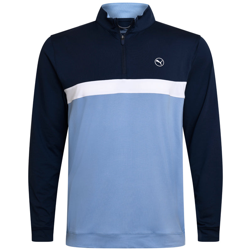 Puma Pure Colorblock 1/4 Zip Pullover - Deep Navy/Zen Blue