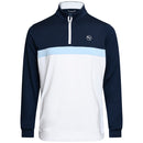 Puma Pure Colorblock 1/4 Zip Sweater - Deep Navy/White Glow