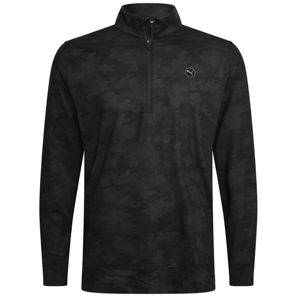 Puma Cloudspun Camo 1/4 Zip Pullover - Black