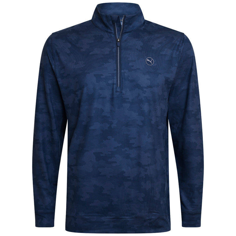 Puma Cloudspun Camo 1/4 Zip Pullover - Deep Navy