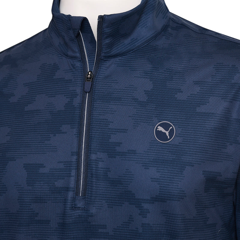 Puma Cloudspun Camo 1/4 Zip Pullover - Deep Navy