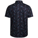Puma Cloudspun Paisley Polo Shirt - Black/Aqua Blue