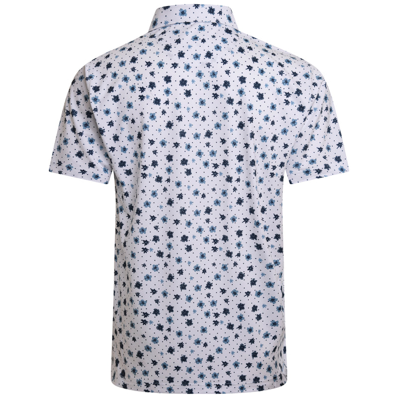 Puma Cloudspun Floral Polo Shirt - White Glow/Zen Blue