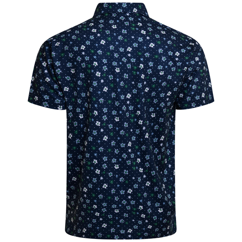 Puma Cloudspun Floral Polo Shirt - Deep Navy/Vine