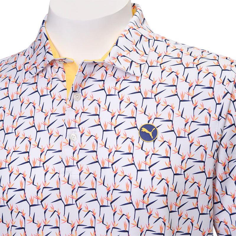 Puma MATTR Paradise Polo Shirt - White Glow/Sunny Yellow
