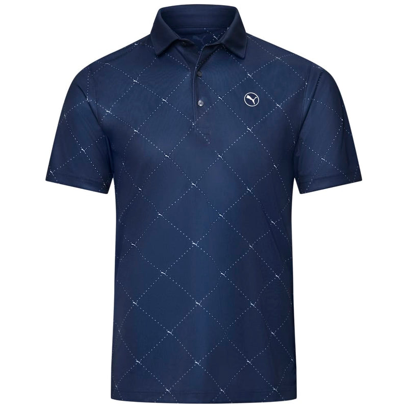 Puma Pure 2.0 Argyle Polo Shirt - Deep Navy/White Glow