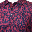Puma Cloudspun Carmela Floral Polo Shirt - Deep Navy/Ruby Shimmer