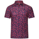 Puma Cloudspun Carmela Floral Polo Shirt - Deep Navy/Ruby Shimmer