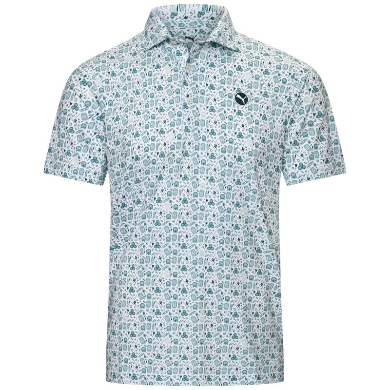 Puma MATTR Port Polo Shirt - Green Terrain/White Glow