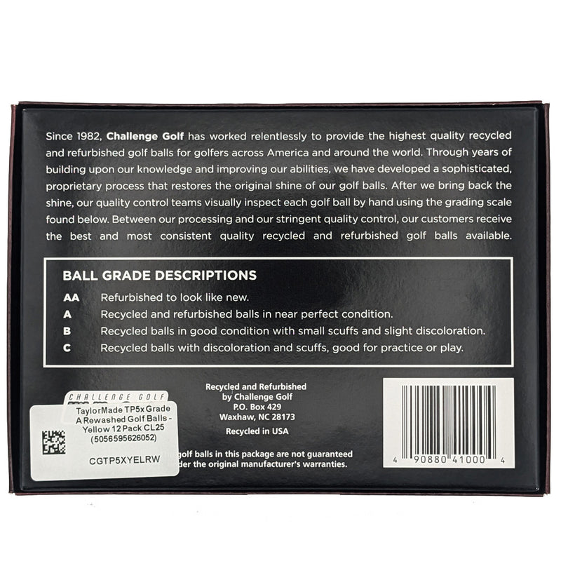 TaylorMade TP5x Grade A Rewashed Golf Balls - Yellow 12 Pack