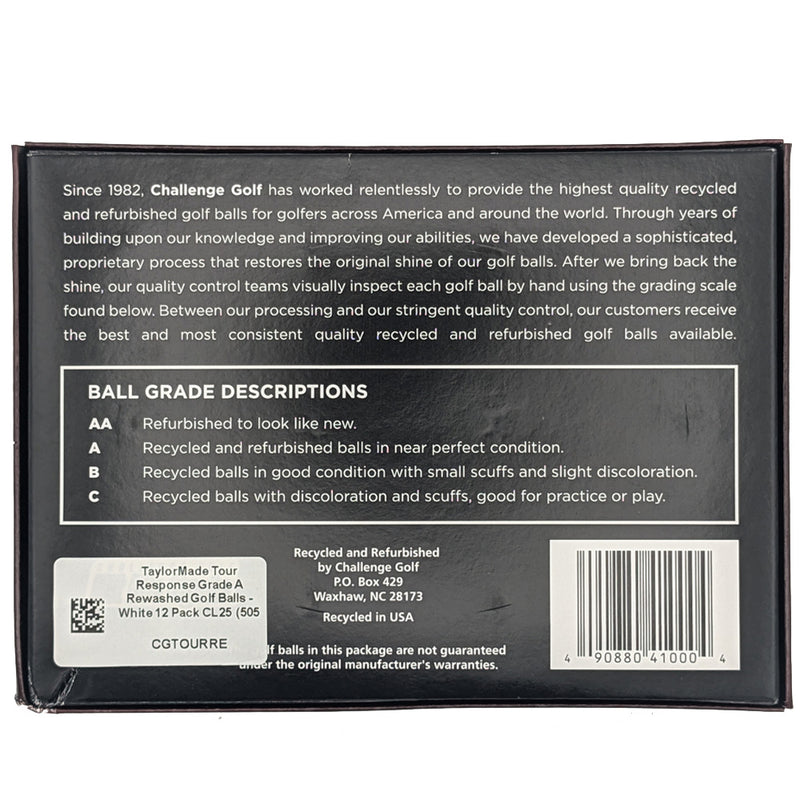 TaylorMade Tour Response Grade A Rewashed Golf Balls - White 12 Pack