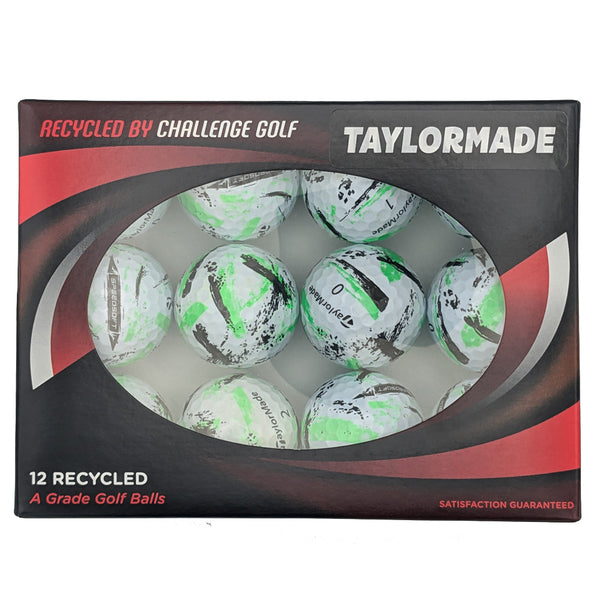 TaylorMade SpeedSoft Ink Grade A Rewashed Golf Balls - White/Multi 12 Pack