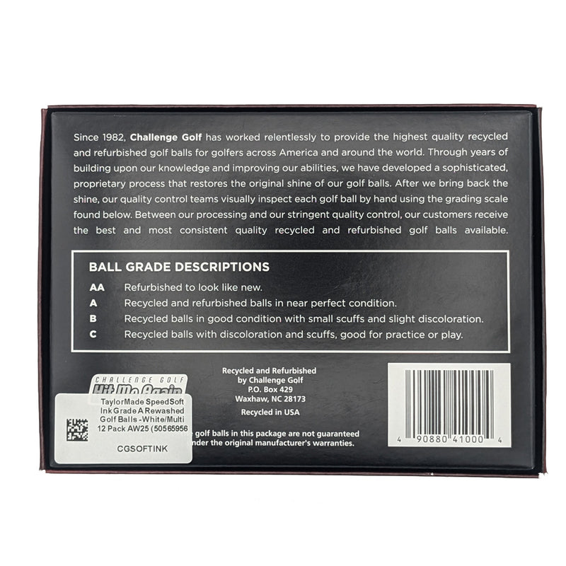 TaylorMade SpeedSoft Ink Grade A Rewashed Golf Balls - White/Multi 12 Pack