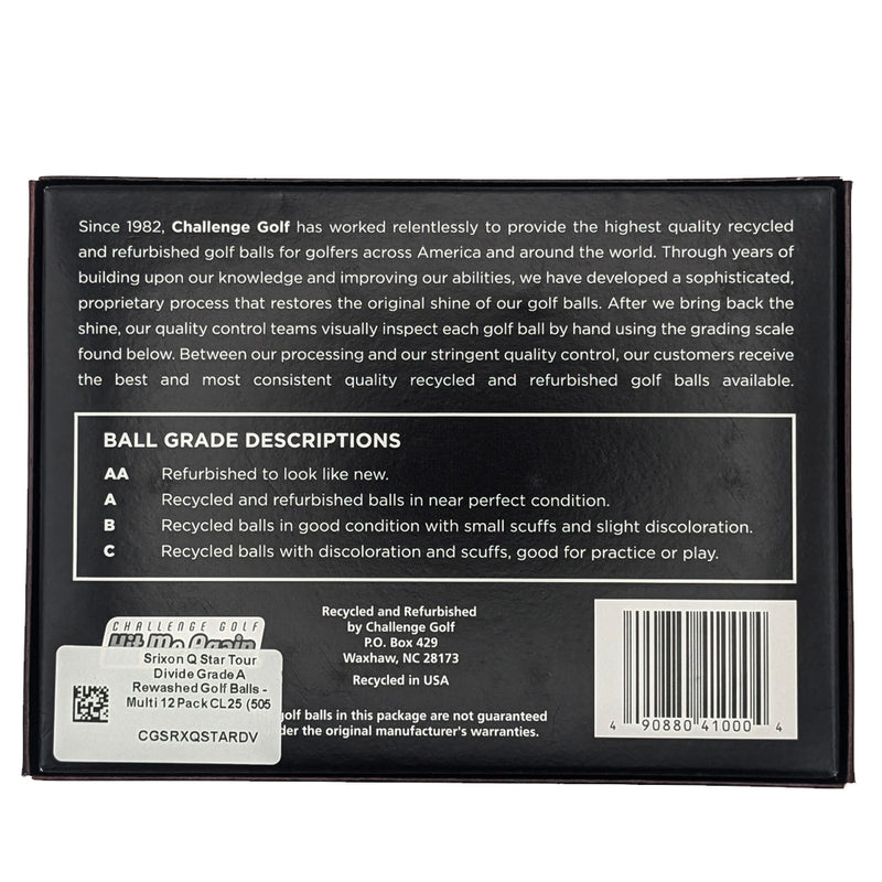 Srixon Q Star Tour Divide Grade A Rewashed Golf Balls - Multi 12 Pack