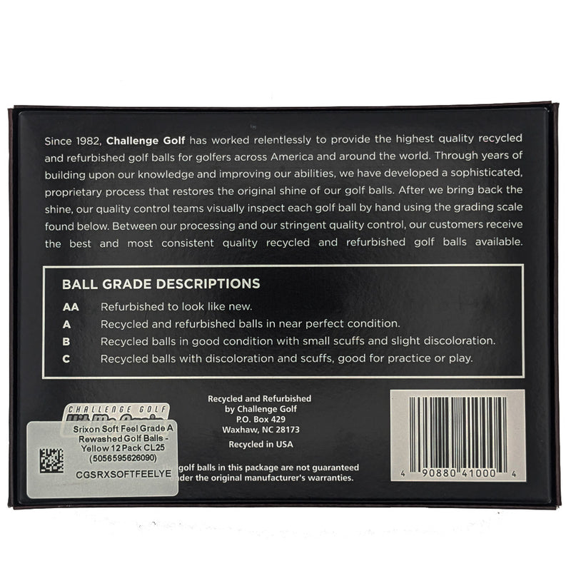 Srixon Soft Feel Grade A Rewashed Golf Balls - Yellow 12 Pack