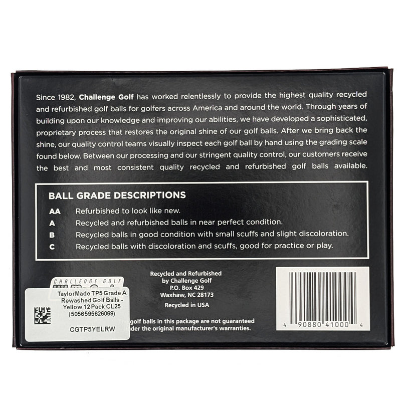 TaylorMade TP5 Grade A Rewashed Golf Balls - Yellow 12 Pack