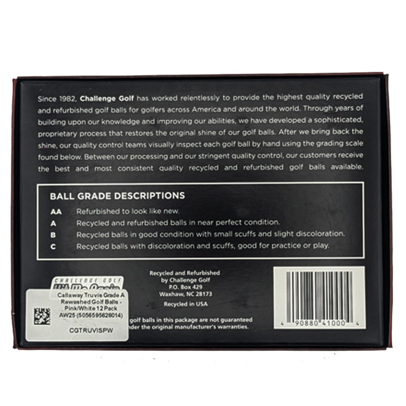 Callaway Truvis Grade A Rewashed Golf Balls - Pink/White 12 Pack