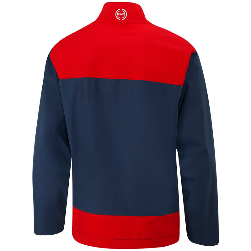 Ping AquaDrive Waterproof 1/2 Zip Jacket - Oxford Blue/Classic Red