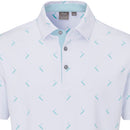 Ping Gold Putter Printed Polo Shirt - White/Aruba Blue Multi