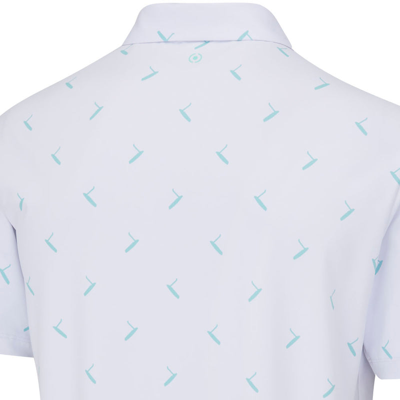 Ping Gold Putter Printed Polo Shirt - White/Aruba Blue Multi