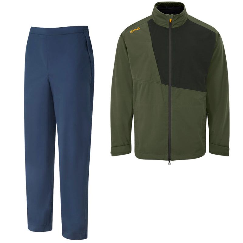 Ping Impervious AquaDrive Waterproof Suit - Dark Olive/Black/Oxford Blue