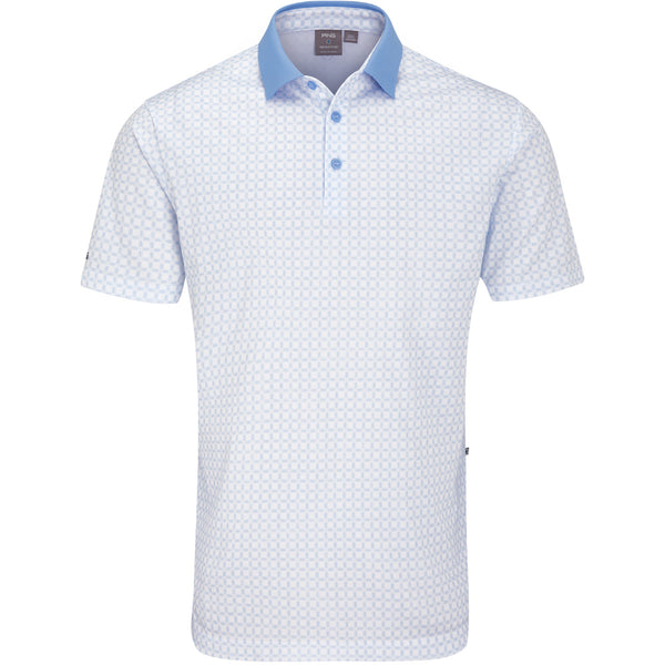 Ping Jared Polo Shirt - White/Cornflower Blue