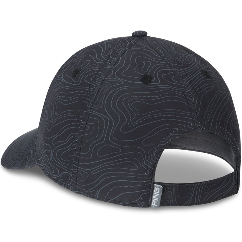 Ping Map Print Cap - Black