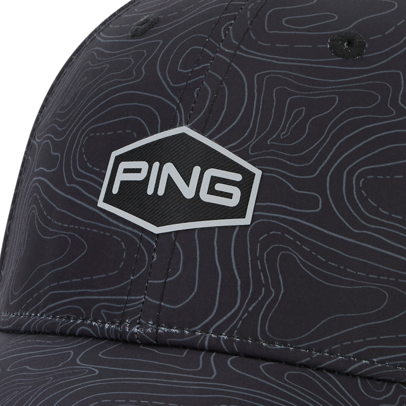 Ping Map Print Cap - Black