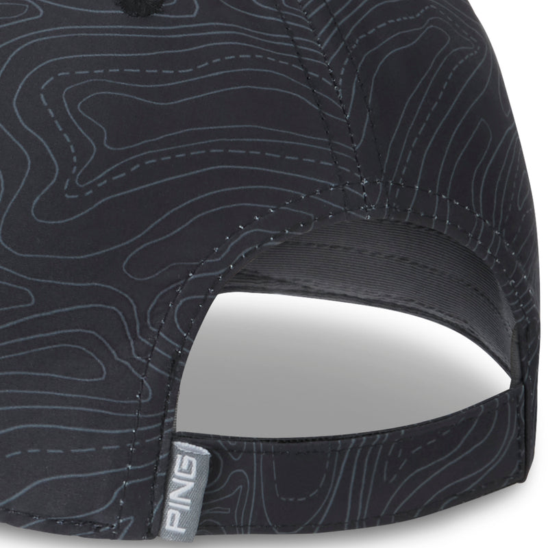 Ping Map Print Cap - Black