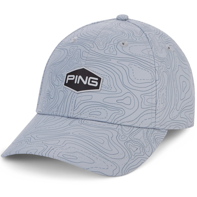 Ping Map Print Cap - Silver