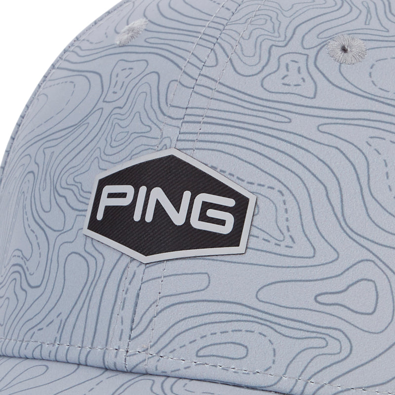 Ping Map Print Cap - Silver
