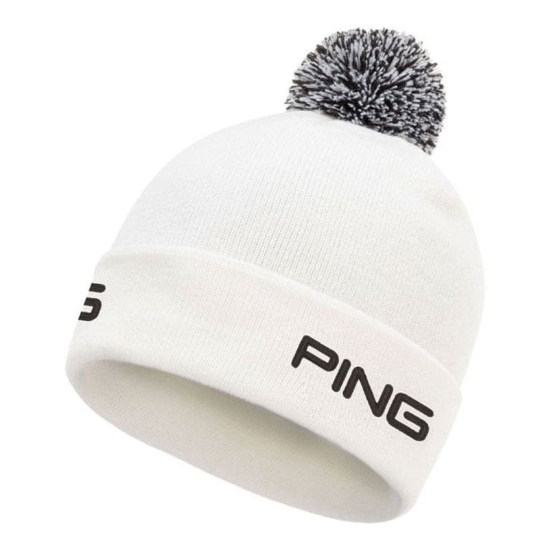 Ping Cresting Knit Bobble Beanie - White/Black