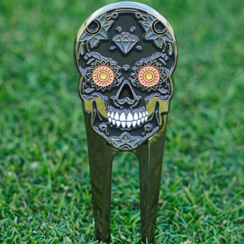 Skins Golf Dia de los Muertos Black Pitch Mark Repairer