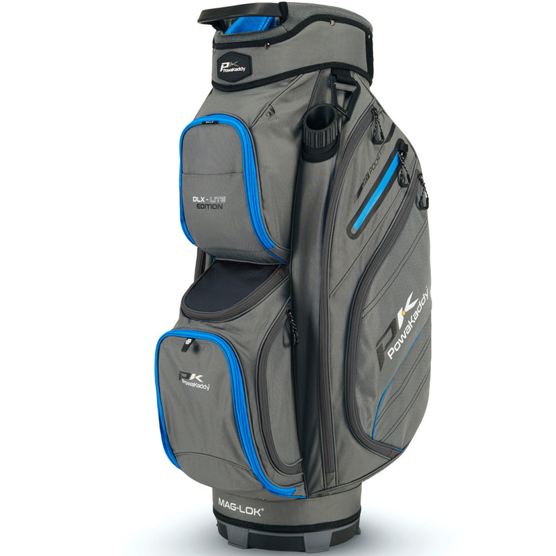 PowaKaddy DLX-Lite Cart Bag - Gun Metal/Blue Trim